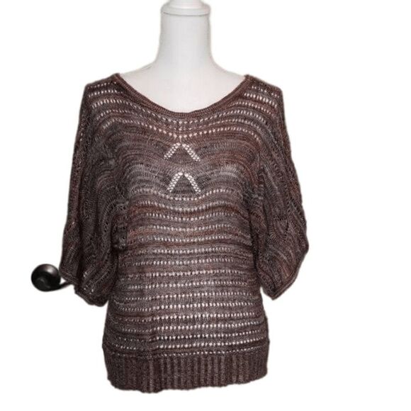 Fever, Multi Colored Knit kimono Sleeve Top, Med - Picture 1 of 5